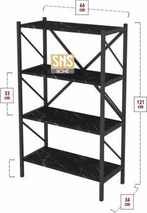 Decoratieve Boekenkast met 4 Planken - Metalen Boekenkast - 66 x 34 x 121 cm - Bendir/Zwart - 4 Planken - Afbeelding 22