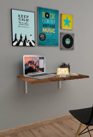 SNS Home - 72 x 45 Cm - Klaptafel - Wandtafel - Keukentafel - Balkontafel - Bureau - MDF Okkernoot/Bruin - Afbeelding 16