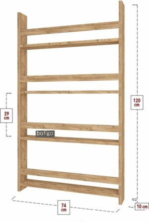 SNS Home - Met 4 Planken - 120 x 74 Cm - Montessori Boekenkast - Educatieve Kinderboekenkast - Woor Kinderen - Pijnboom - Afbeelding 11