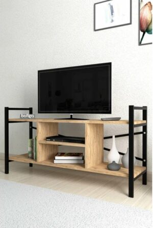 SNS Home - Tv Meubel Met Plank - Tv Meubel - Televisie Meubel - Tv Meubel Hout - Tv Kasten - Grenen - 120x61x35 cm - Afbeelding 17