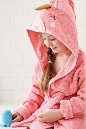 Kleurrijke Badjas Voor Meisjes en Jongens - Kinderbadjas - Badjas in Diervorm - Katoenen Badjas - Unicorn -Roze - 9/10 Jaar - Afbeelding 11