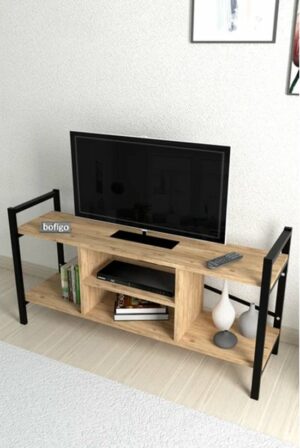 SNS Home - Tv Meubel Met Plank - Tv Meubel - Televisie Meubel - Tv Meubel Hout - Tv Kasten - Grenen - 120x61x35 cm - Afbeelding 7