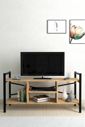 SNS Home - Tv Meubel Met Plank - Tv Meubel - Televisie Meubel - Tv Meubel Hout - Tv Kasten - Grenen - 120x61x35 cm - Afbeelding 13