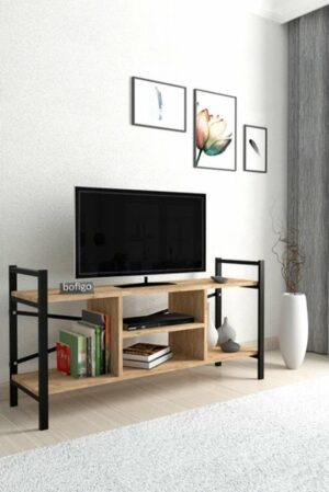 SNS Home - Tv Meubel Met Plank - Tv Meubel - Televisie Meubel - Tv Meubel Hout - Tv Kasten - Grenen - 120x61x35 cm - Afbeelding 15