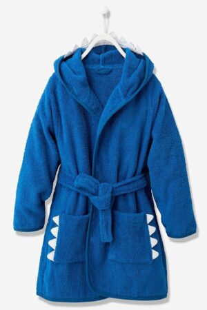 Kleurrijke Badjas Voor Meisjes en Jongens - 11/12 Jaar - Kinderbadjas - Badjas in Diervorm - Katoenen Badjas - Haai/Shark - Blauw - Afbeelding 14