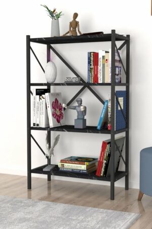 Decoratieve Boekenkast met 4 Planken - Metalen Boekenkast - 66 x 34 x 121 cm - Bendir/Zwart - 4 Planken - Afbeelding 11