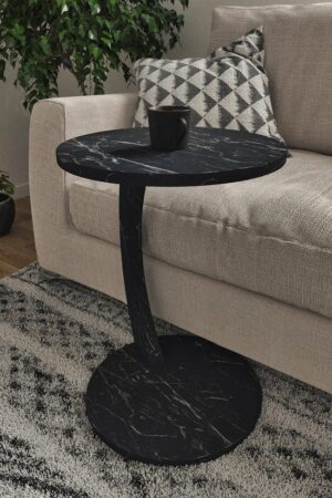Wiel C Tafel - Banktafel - 17-03 - Bijzettafel - Nesttafel - Servicetafel - Zwart en Marmer - Afbeelding 47