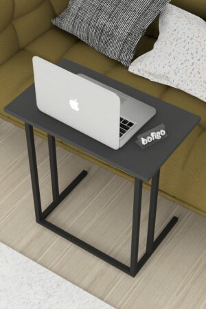 SNS Home - Metalen Poot - Laptopstandaard - Ontbijttafel - Bureau - Computerbureau - 60 cm Breed - Antraciet - Afbeelding 8
