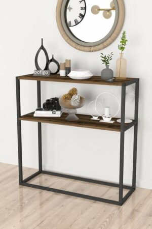 SNS Home - Metaal Leg Dressoir - Decoratieve Plank Dressoir - Console Metaal - Dressoir - Lidia - 2 Vakken - Industrieel - 90x90x33,5 cm - Afbeelding 5