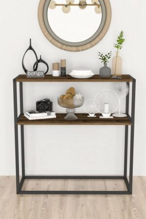 SNS Home - Metaal Leg Dressoir - Decoratieve Plank Dressoir - Console Metaal - Dressoir - Lidia - 2 Vakken - Industrieel - 90x90x33,5 cm - Afbeelding 8