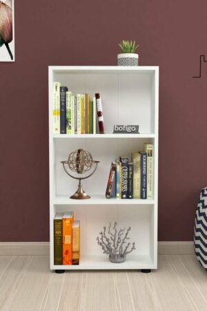 SNS Home - Boekenkast/ Rek - Wit - 56 cm Breed - Decoratieve Boekenplank met 3 Planken - Moderne Boekenkast - Afbeelding 5