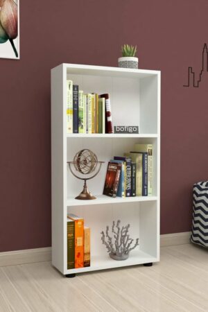 SNS Home - Boekenkast/ Rek - Wit - 56 cm Breed - Decoratieve Boekenplank met 3 Planken - Moderne Boekenkast - Afbeelding 8