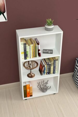 SNS Home - Boekenkast/ Rek - Wit - 56 cm Breed - Decoratieve Boekenplank met 3 Planken - Moderne Boekenkast - Afbeelding 9