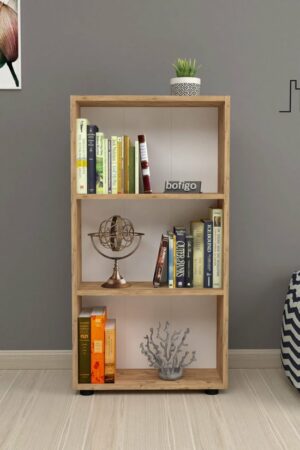 SNS Home - Boekenkast/ Rek - Pijnboom - 56 cm Breed - Decoratieve Boekenplank met 3 Planken - Moderne Boekenkast - Afbeelding 5