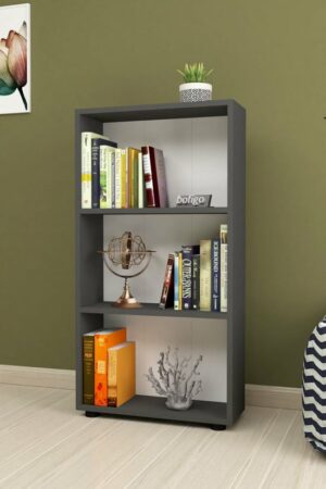 SNS Home - Boekenkast/ Rek - Antraciet - 56 cm Breed - Decoratieve Boekenplank met 3 Planken - Moderne Boekenkast - Afbeelding 5