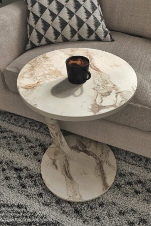 C-tafel op Wielen - Salontafel - Bijzettafel - Servicetafel - Nesttafel - Kudum/Efes - 38 x 56 cm - Afbeelding 4