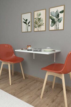 SNS Home - 72 X 45 Cm - Klaptafel - Wandtafel - Keukentafel - Balkontafel - Bureau - MDF Wit - Afbeelding 12