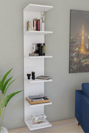 SNS Home, MDF Wandmontage Boekenkast, Decoratieve Plank, Wandplank, Wit, Wandmontage, MDF 6 Planken - Afbeelding 14