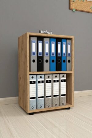 SNS Home, 15-01, Prismakast met 2 Planken, Boekenkast met 2 Planken, Kantoorkast, Map, Multifunctionele Kast, Keukenkast, 15-01 Pijnboom, 74 x 49 x 32 cm - Afbeelding 14