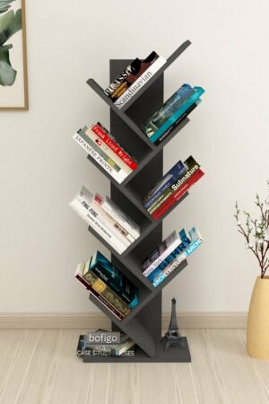 SNS Home - 13-06, Houten Boekenplank - Decoratieve Boekenplank - Plank Organizer - Boekenplank - 121 cm - Antraciet - Afbeelding 6