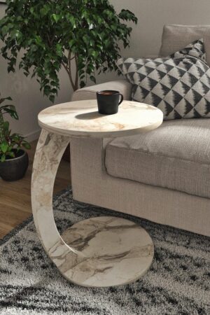 C-tafel op Wielen - Salontafel - Bijzettafel - Servicetafel - Nesttafel - Kudum/Efes - 38 x 56 cm - Afbeelding 6