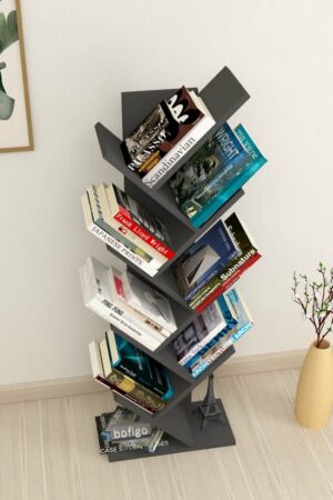 SNS Home - 13-06, Houten Boekenplank - Decoratieve Boekenplank - Plank Organizer - Boekenplank - 121 cm - Antraciet - Afbeelding 9