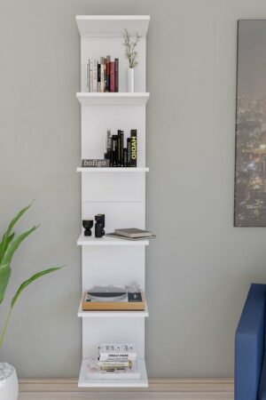 SNS Home, MDF Wandmontage Boekenkast, Decoratieve Plank, Wandplank, Wit, Wandmontage, MDF 6 Planken - Afbeelding 15