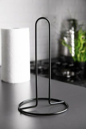Verticale Glanzende Papieren Handdoekhouder / Been Metalen Rol Servethouder / Zwarte Metalen Papieren Handdoekhouder / Keukenpapierrol Handdoekhouder / 27,5 x 15 cm - Afbeelding 4