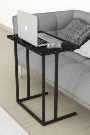 SNS Home - Metalen Poot - Laptopstandaard - Ontbijttafel - Bureau - Computerbureau - 60 cm Breed - Bendir/Zwart - Afbeelding 9