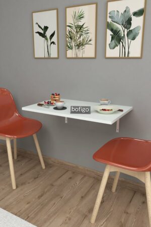 SNS Home - 72 X 45 Cm - Klaptafel - Wandtafel - Keukentafel - Balkontafel - Bureau - MDF Wit - Afbeelding 34