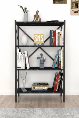 Decoratieve Boekenkast met 4 Planken - Metalen Boekenkast - 66 x 34 x 121 cm - Bendir/Zwart - 4 Planken - Afbeelding 20