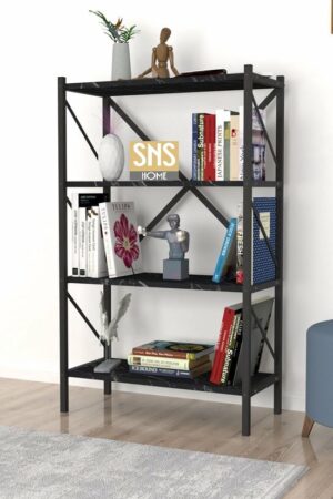 Decoratieve Boekenkast met 4 Planken - Metalen Boekenkast - 66 x 34 x 121 cm - Bendir/Zwart - 4 Planken - Afbeelding 21