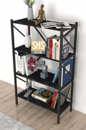 Decoratieve Boekenkast met 4 Planken - Metalen Boekenkast - 66 x 34 x 121 cm - Bendir/Zwart - 4 Planken - Afbeelding 4