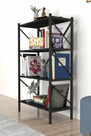 Decoratieve Boekenkast met 4 Planken - Metalen Boekenkast - 66 x 34 x 121 cm - Bendir/Zwart - 4 Planken - Afbeelding 5
