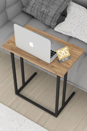 SNS Home - Metalen Poot - Laptopstandaard - Ontbijttafel - Bureau - Computerbureau - 60 cm Breed - Pijnboom - Afbeelding 24
