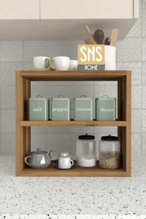 SNS Home - 13-01 - 3 Tier Kruidenrek - 3 Tier Aanrechtblad - Kruidenhouder 3 Tier - Kruidenrek - Kruidenopberger - Kruidenopslag - Okkernoot - 43,5 x 20 x 40 cm. - Afbeelding 26