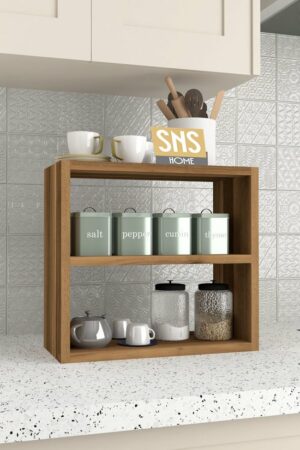 SNS Home - 13-01 - 3 Tier Kruidenrek - 3 Tier Aanrechtblad - Kruidenhouder 3 Tier - Kruidenrek - Kruidenopberger - Kruidenopslag - Okkernoot - 43,5 x 20 x 40 cm. - Afbeelding 27