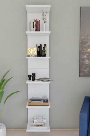 SNS Home, MDF Wandmontage Boekenkast, Decoratieve Plank, Wandplank, Wit, Wandmontage, MDF 6 Planken - Afbeelding 26