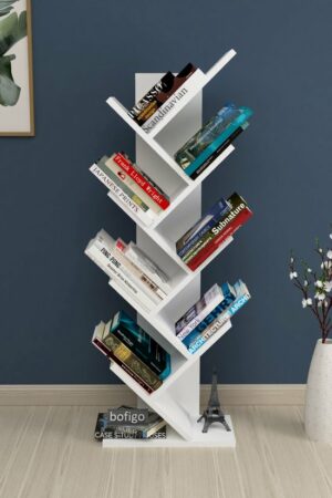 SNS Home - 13-06 - Houten Boekenplank - Decoratieve Boekenplank - Plank Organizer - Boekenplank - 121 cm - Wit - Afbeelding 12