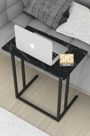 SNS Home - Metalen Poot - Laptopstandaard - Ontbijttafel - Bureau - Computerbureau - 60 cm Breed - Bendir/Zwart - Afbeelding 5