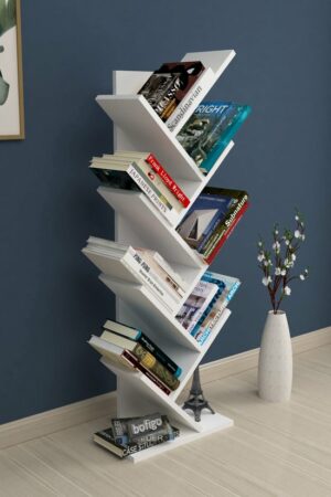 SNS Home - 13-06 - Houten Boekenplank - Decoratieve Boekenplank - Plank Organizer - Boekenplank - 121 cm - Wit - Afbeelding 14