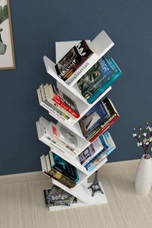 SNS Home - 13-06 - Houten Boekenplank - Decoratieve Boekenplank - Plank Organizer - Boekenplank - 121 cm - Wit - Afbeelding 15