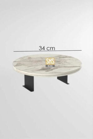 Bijzettafel - Salontafel met armleuning - Salontafel met Verstelbaar Dienblad - Decoratief Modern Dienblad - Atlantic Pine - Diameter 34 - Afbeelding 8