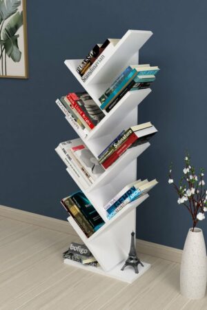 SNS Home - 13-06 - Houten Boekenplank - Decoratieve Boekenplank - Plank Organizer - Boekenplank - 121 cm - Wit - Afbeelding 17