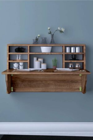 Optimaliseer Jouw Ruimte Met Onze Veelzijdige Inklapbare Wandtafel - Kardelen Inklapbaar Bureau - Compact Wandbureau - Handige Wandkast - Praktische Vouwtafel - 90x50cm - Pijnboom - Afbeelding 12