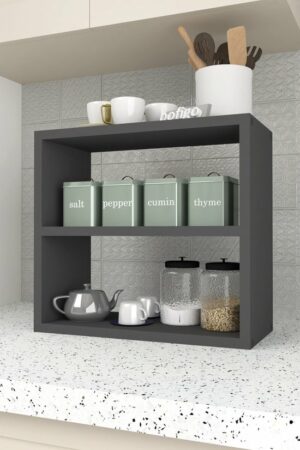 SNS Home - 13-01 - 3 Tier Kruidenrek - 3 Tier Aanrechtblad - Kruidenhouder 3 Tier - Kruidenrek - Kruidenopberger - Kruidenopslag - Antraciet - 43,5 x 20 x 40 cm. - Afbeelding 6