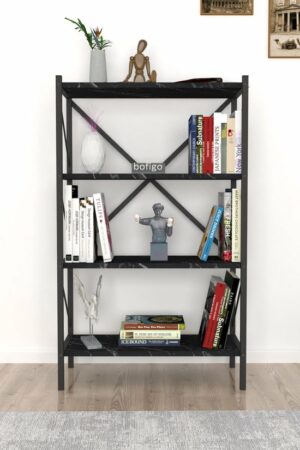 Decoratieve Boekenkast met 4 Planken - Metalen Boekenkast - 66 x 34 x 121 cm - Bendir/Zwart - 4 Planken - Afbeelding 6