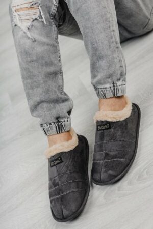 Unisex Panduf - Huisschoenen - Huislaarzen - Wollen Laarzen - Maat 38/39 - Antislipbasis -Grijs - Afbeelding 6