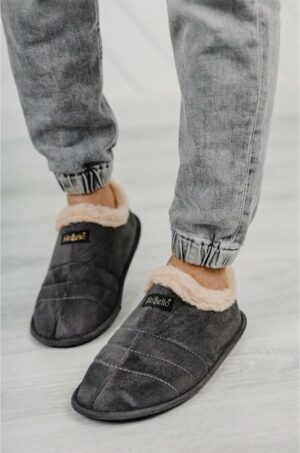 Unisex Panduf - Huisschoenen - Huislaarzen - Wollen Laarzen - Maat 38/39 - Antislipbasis -Grijs - Afbeelding 5