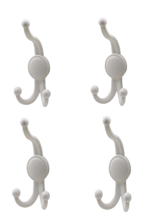 Hanger - Haak - Kapstok - Garderobemuur Badkamerkast Kleerhanger - Hard Plastic - Wit - 4 Stuks - Afbeelding 7